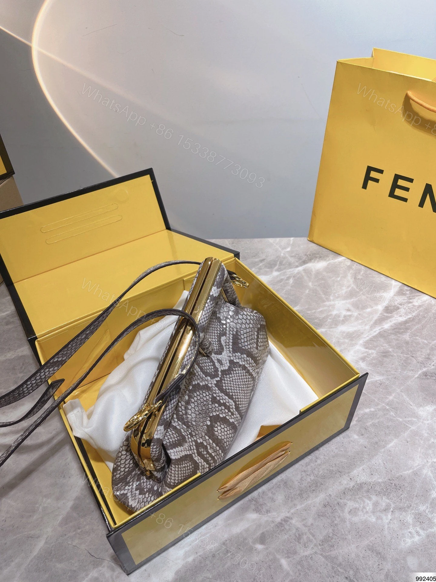 View 5 of Fendi First Small Natural Python