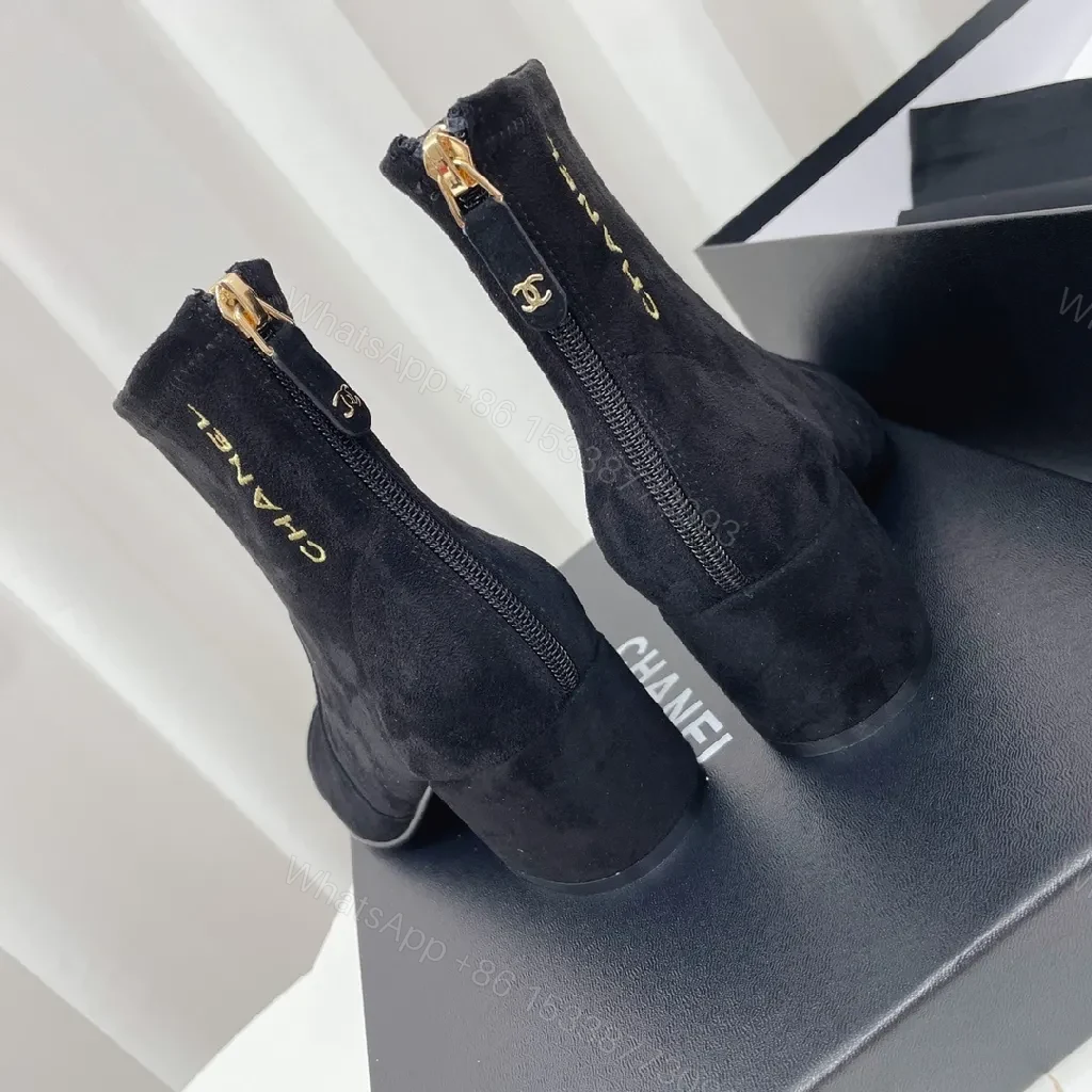 View 4 of Black Suede Ankle Boots – Sculpted Luxury, All-Day Comfort