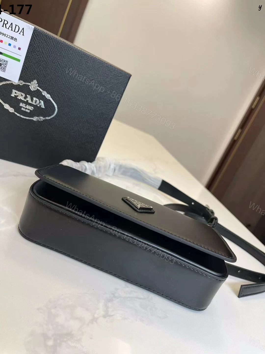 View 6 of PRADA BRUSHED PRADA FEMME BAG BLACK 22CM