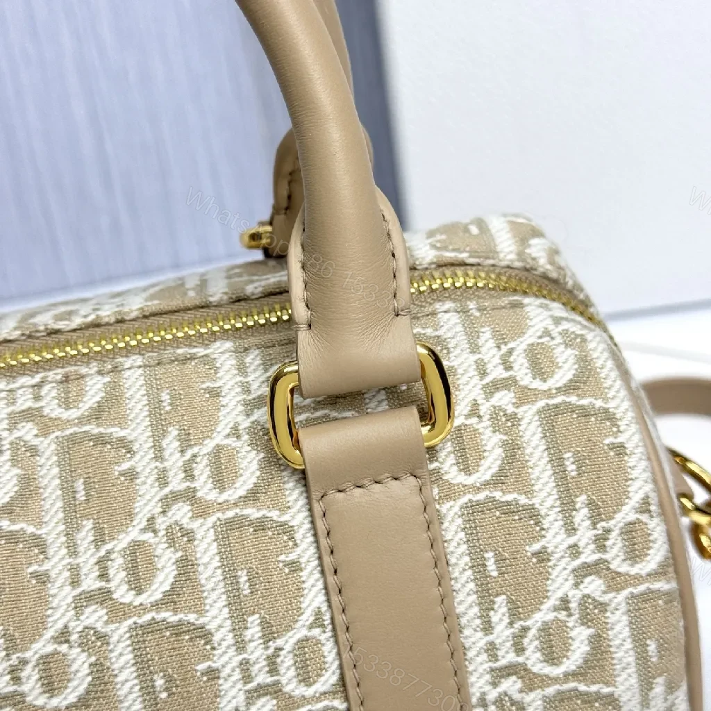 View 10 of Patterned Satchel: Monogram Texture, Leather-Trim, Elegant Mini Bag