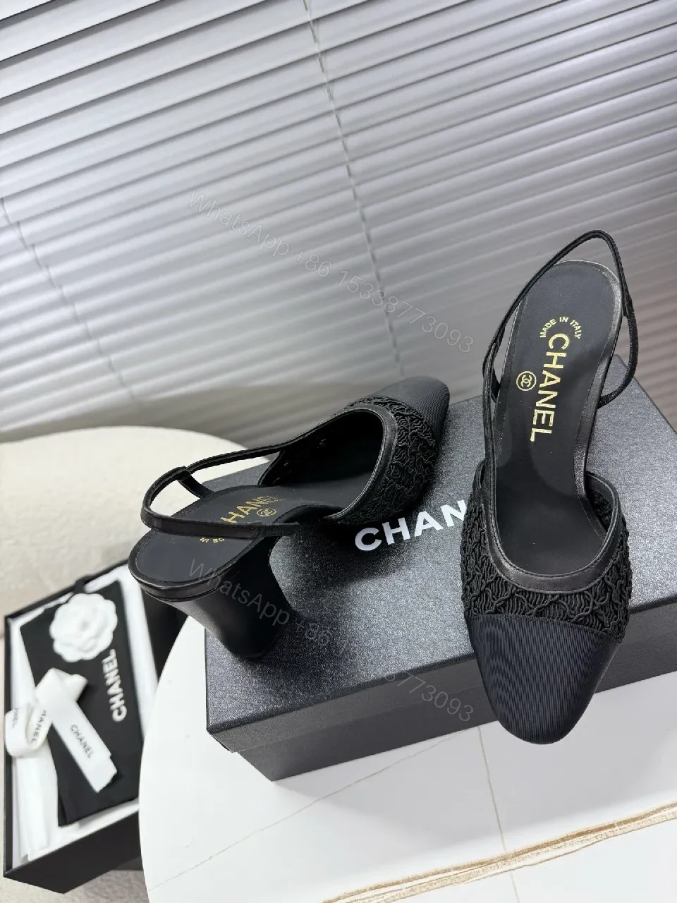View 3 of Textured Slingback Flats: All-Day Luxury, Black Knit