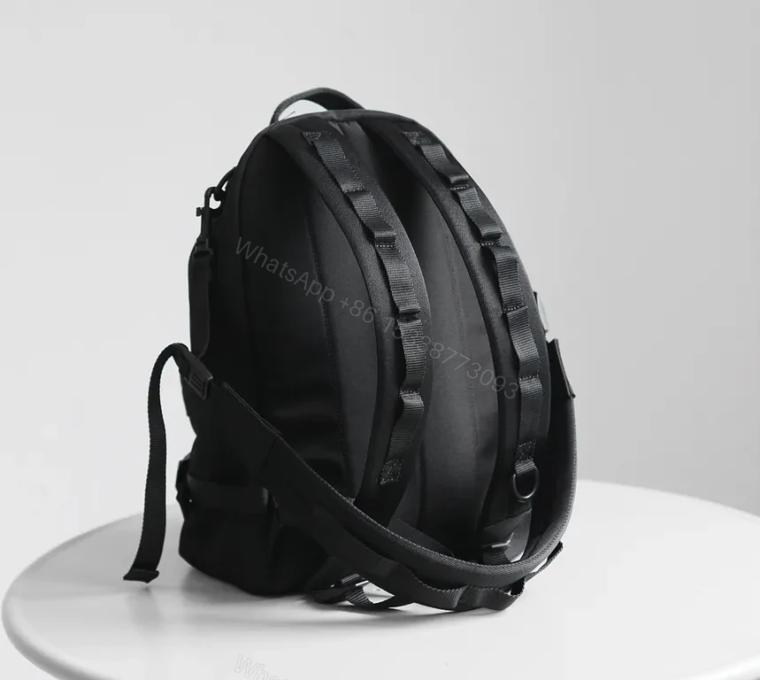 View 4 of Black Balenciaga-Inspired Utility Backpack: Compact Luxury Carry