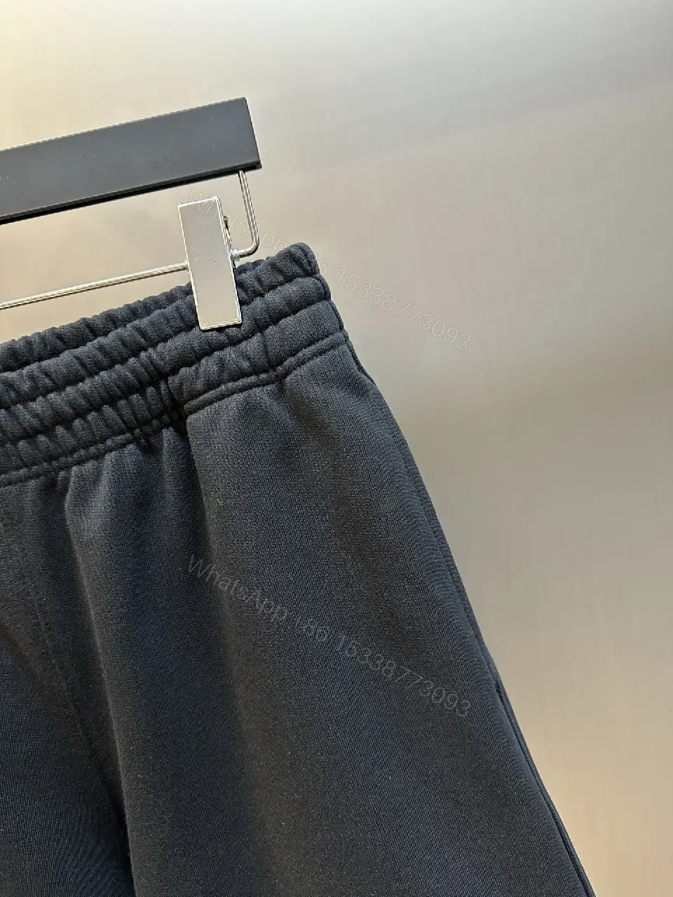 View 9 of Black Cotton Shorts Burberry London Logo Key Feature Elastic Waistband Shorts