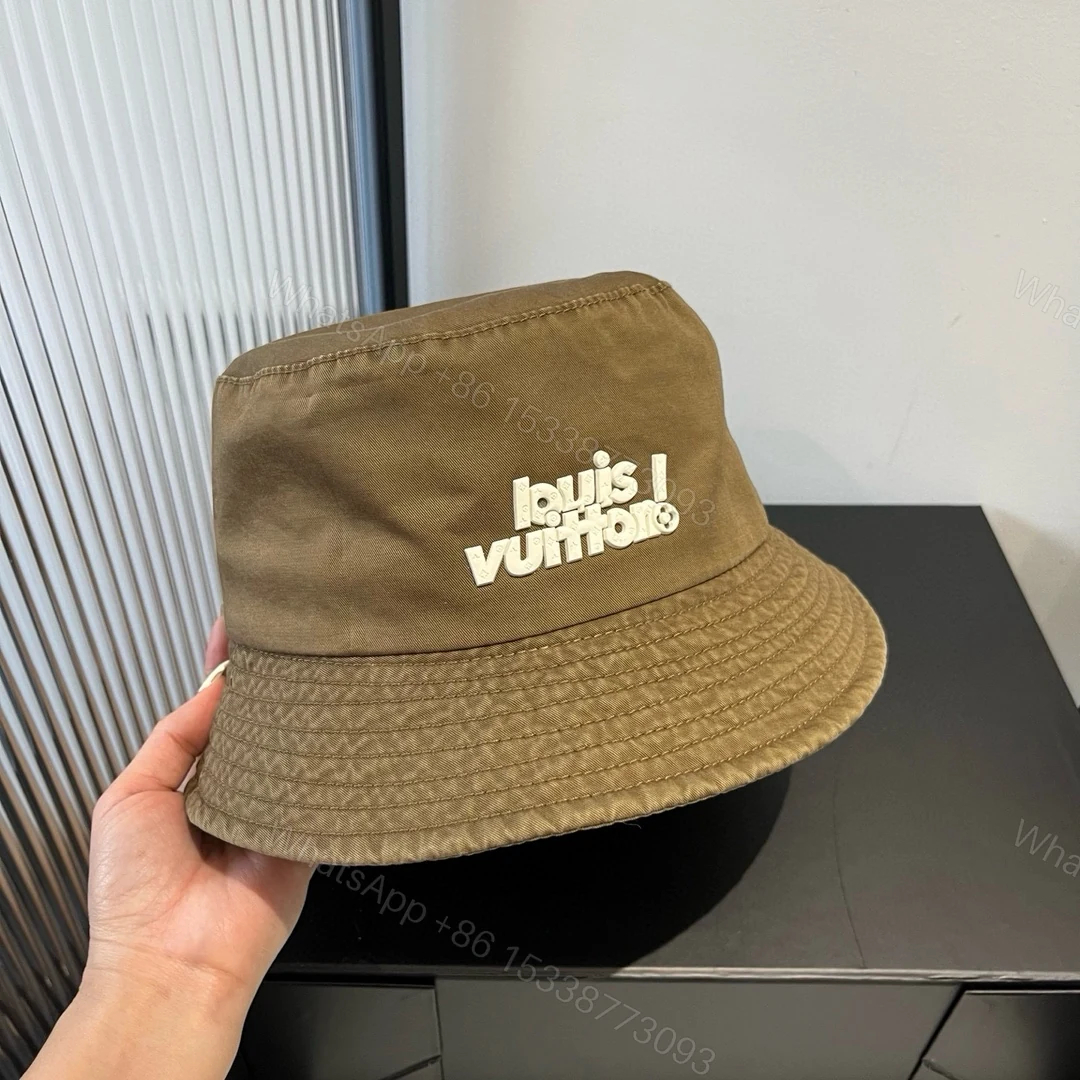 LV 高仿軍綠復古漁夫帽 立體LOGO刺繡百搭帽款 — view 1