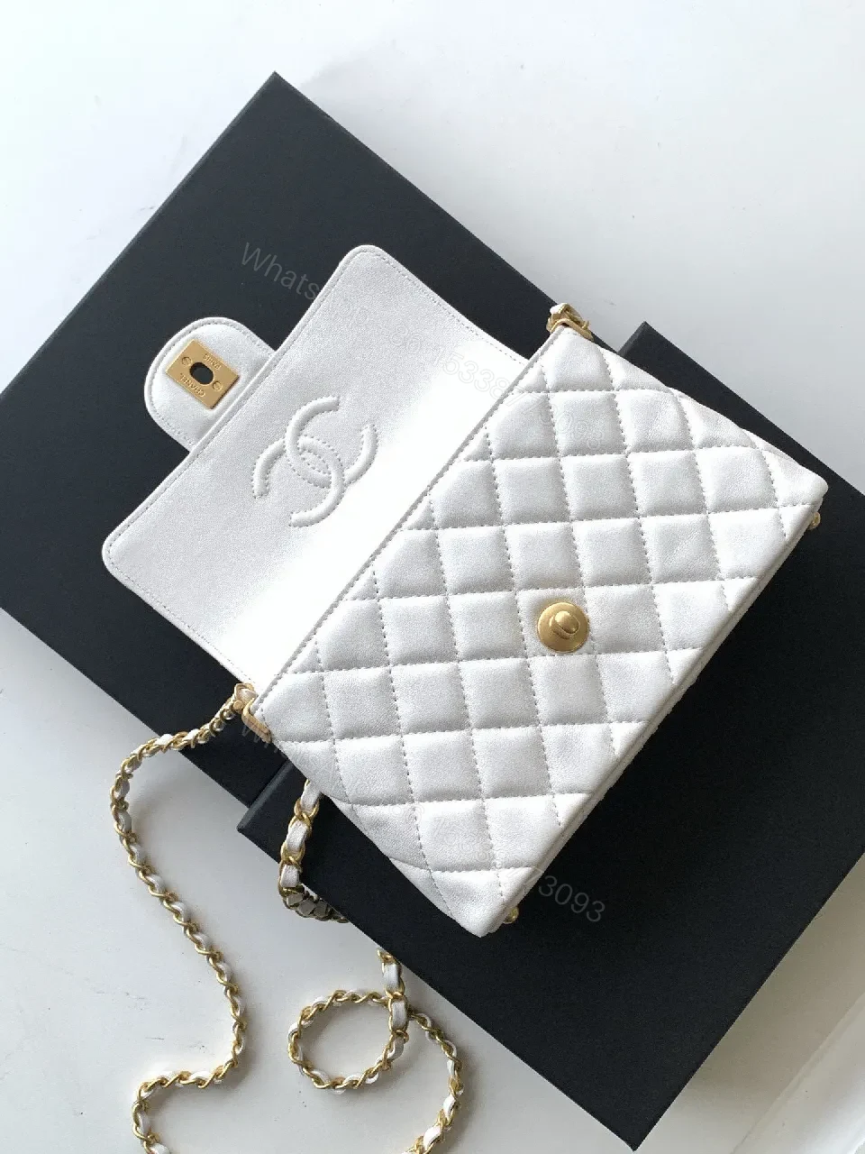View 9 of Quilted Mini Bag: Gold Chain, Luxury Casual Chic