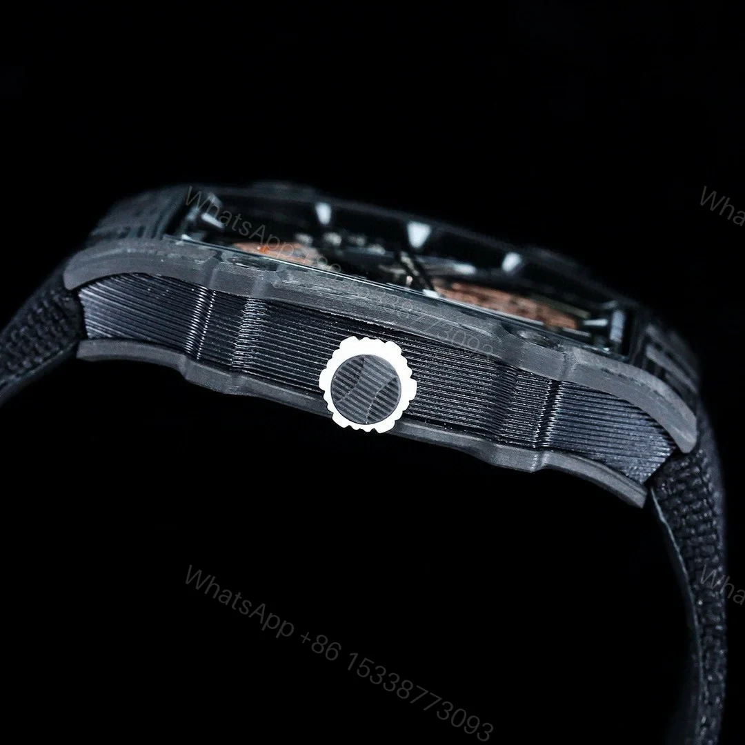 View 5 of Richard Mille RM27-05 Rafael Nadal Flying Tourbillon Watch Carbon TPT Skeleton 38g Ultra Light Ultra Thin 9MM Premium Edition RM-RM27-05-RN-CF-FLY38