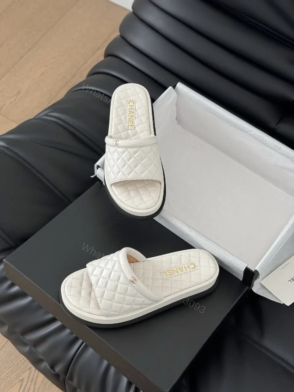 View 7 of Quilted Embossed Slides: Luxury Comfort Casual Footwear
