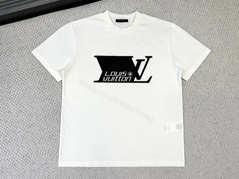 White Cotton Graphic Tee, Bold Logo, Streetwear Essential — view 1