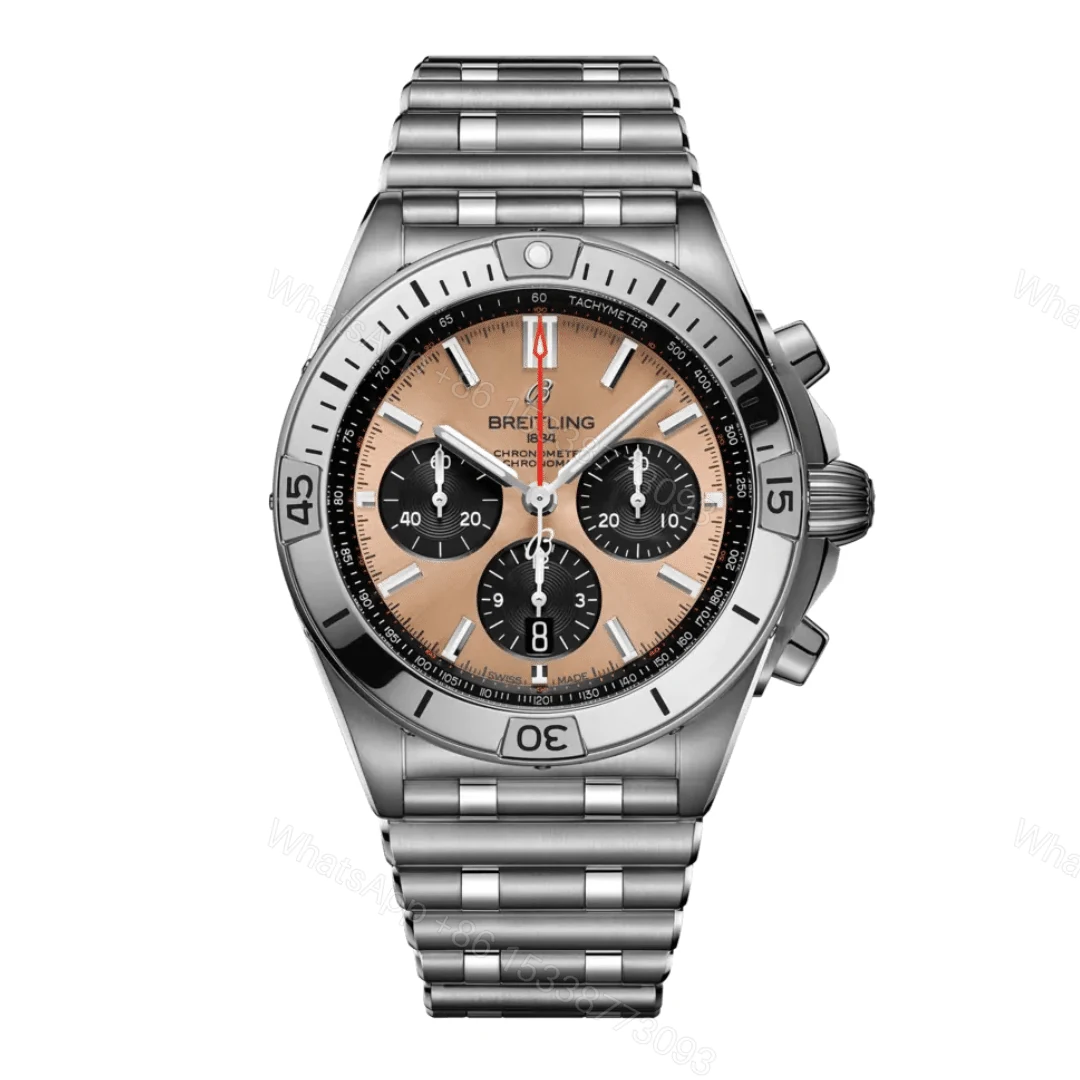 Breitling Chronomat Rose Gold Dial Replica — view 1