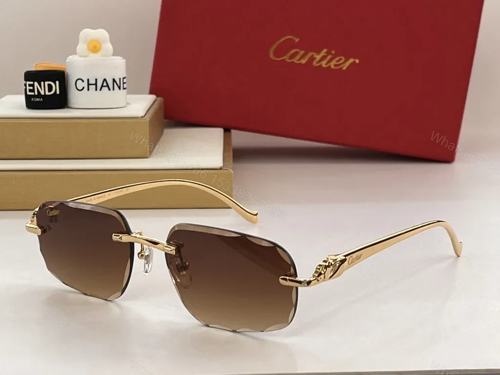 Gold-Tone Cartier Sunglasses: Luxury Everyday Comfort — view 1