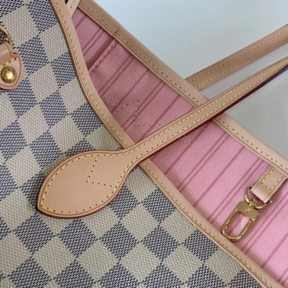 View 7 of Louis Vuitton Neverfull MM Damier Azur Pink 31Cm N41605