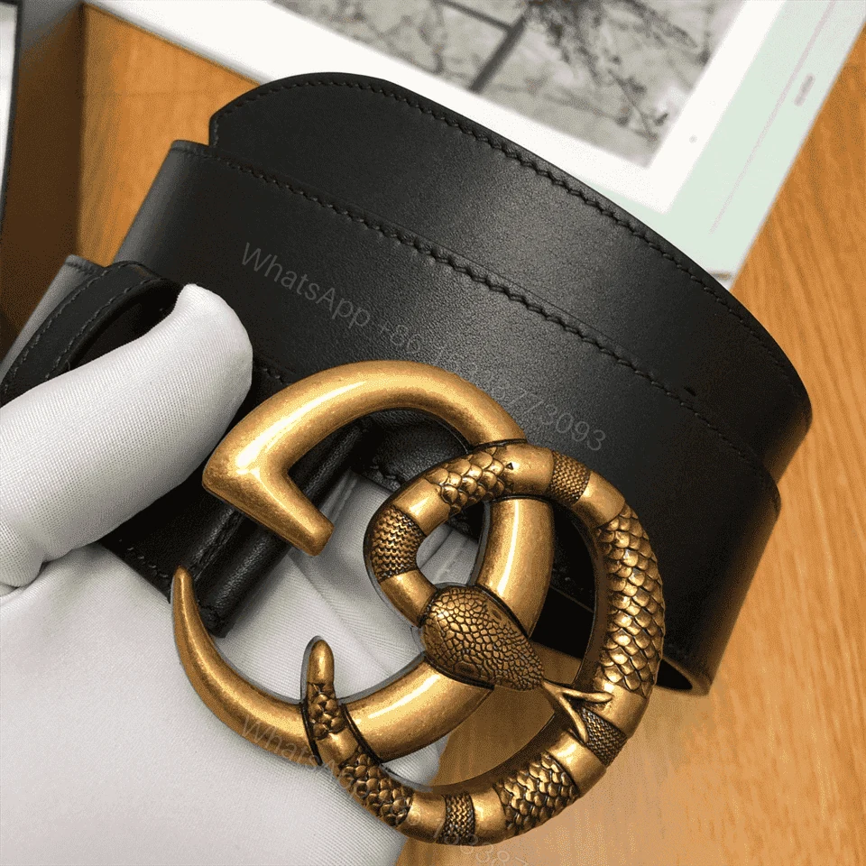 View 3 of GUCCI DOUBLE G SNAKE BUCKLE BELT – B1