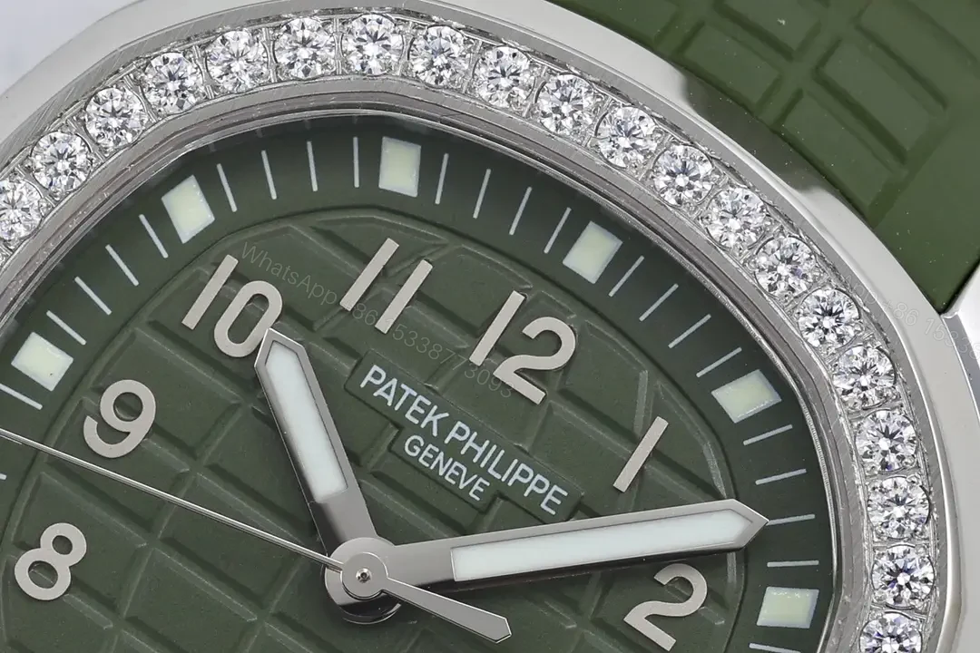 View 4 of Patek Philippe Aquanaut Green Diamond Watch Rubber Strap Ultimate 38MM PP-AQUANAUT-38-GRN-DIA-RUB