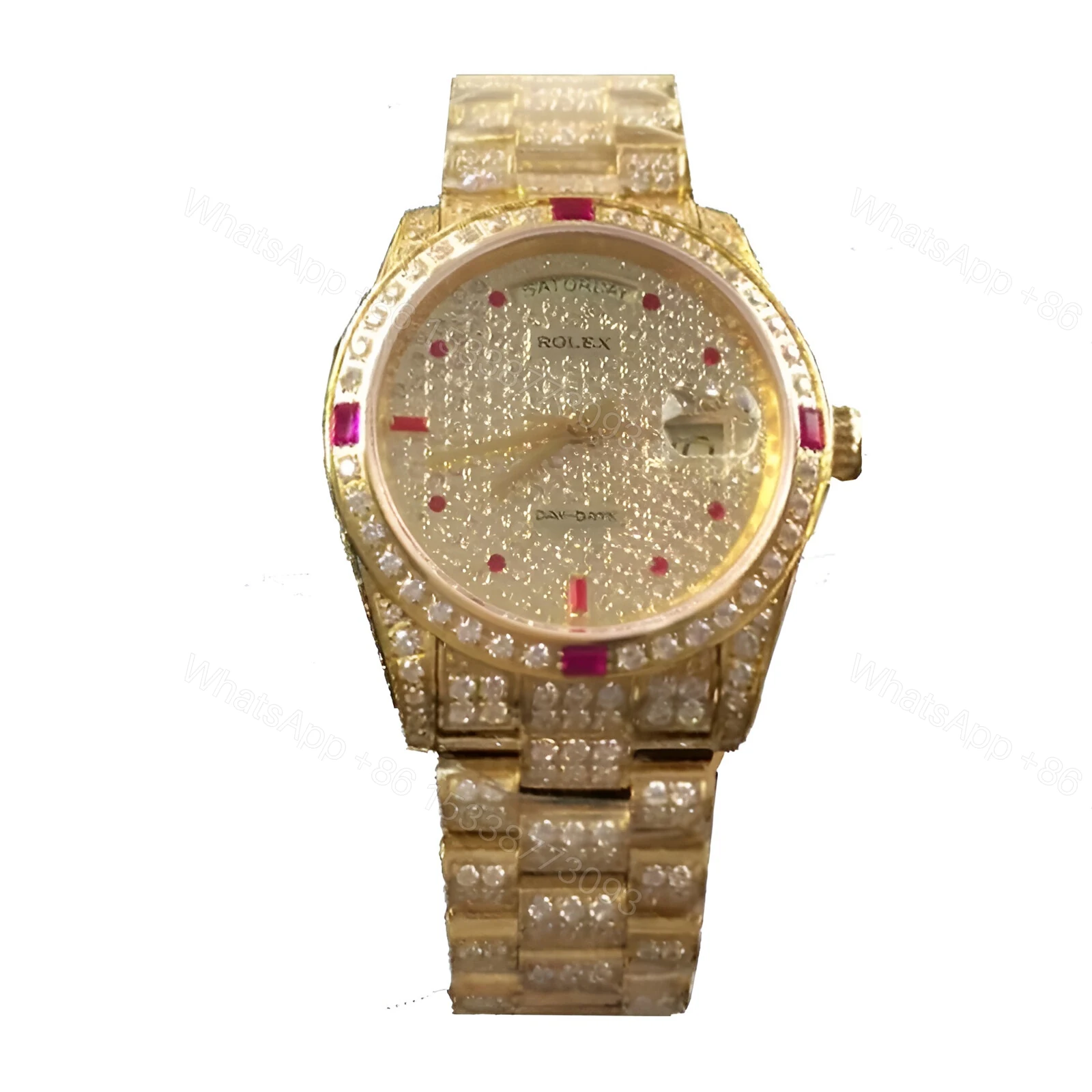 Rolex Datejust 116625 Yellow Gold Diamond Dial Iced Out Replica — view 1