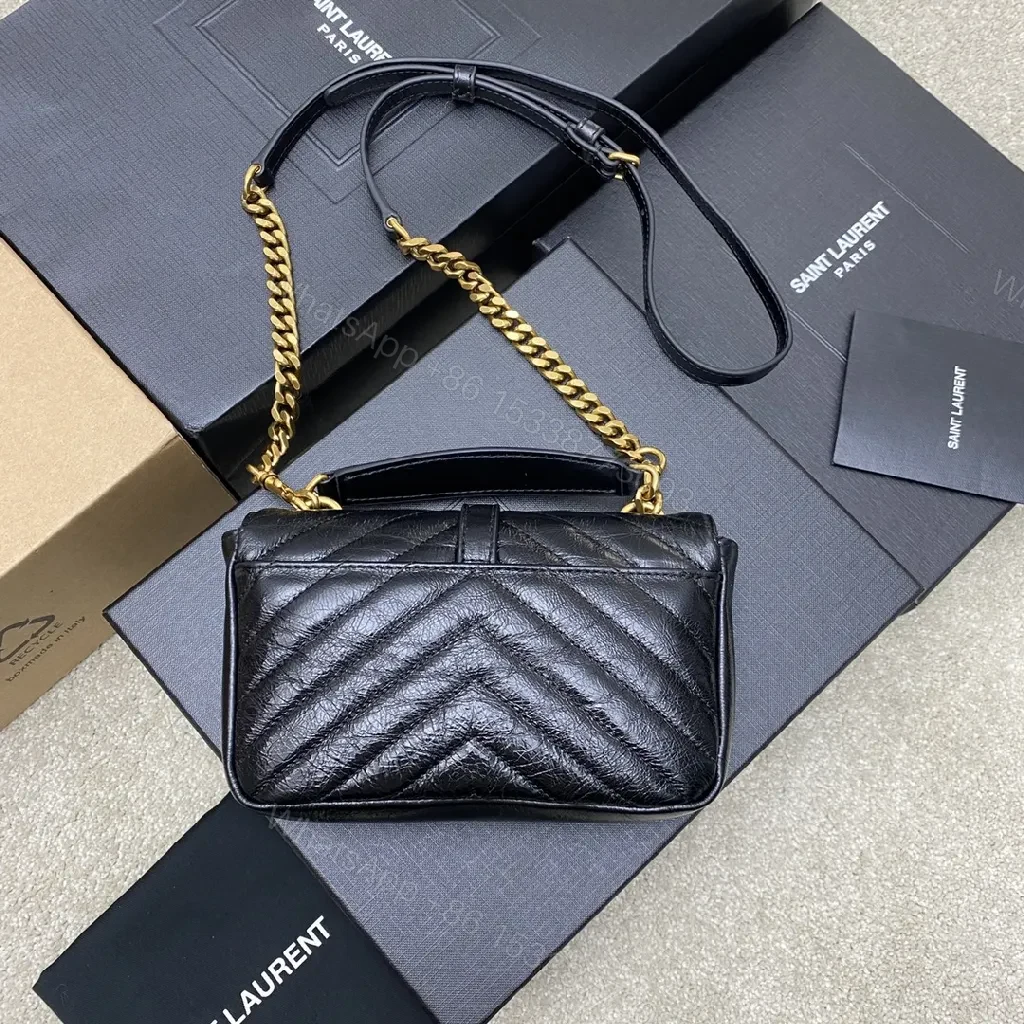 View 4 of Chic Quilted Crossbody: Black Leather, Gold Hardware, Compact Luxury