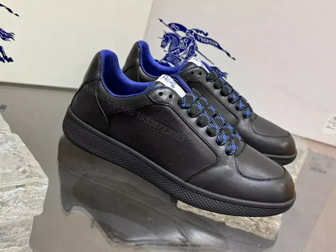 View 2 of BURBERRY LEATHER STOCK SNEAKERS IN BLACK – BBR092