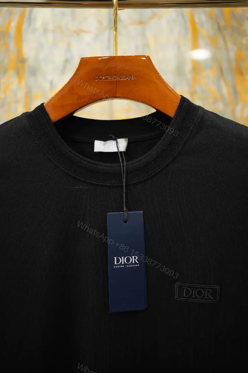 View 10 of Black Cotton T-Shirt with Logo Patch, Classic Style, Everyday Wear
