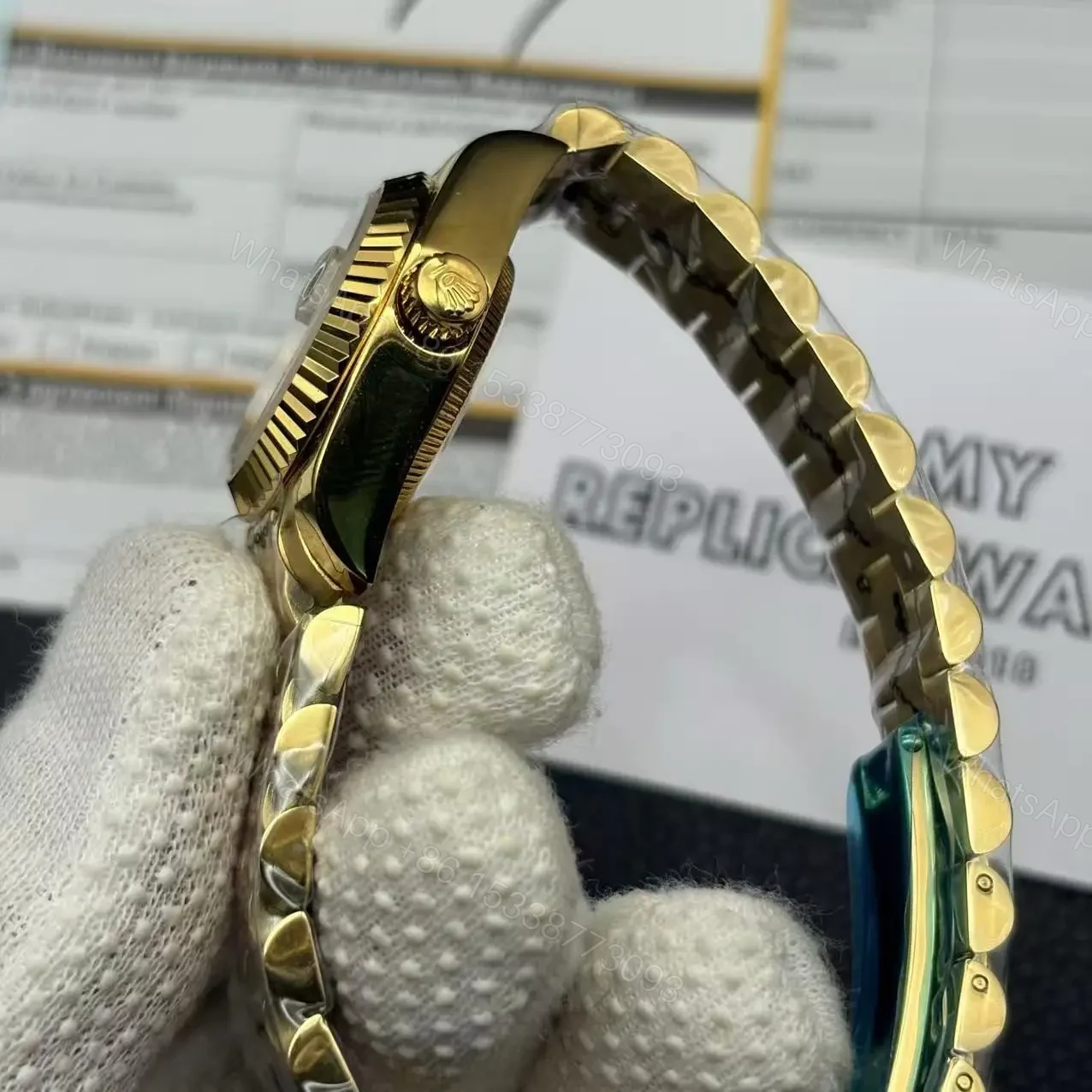 View 5 of Replica Rolex Datejust Gold Ladies 179178
