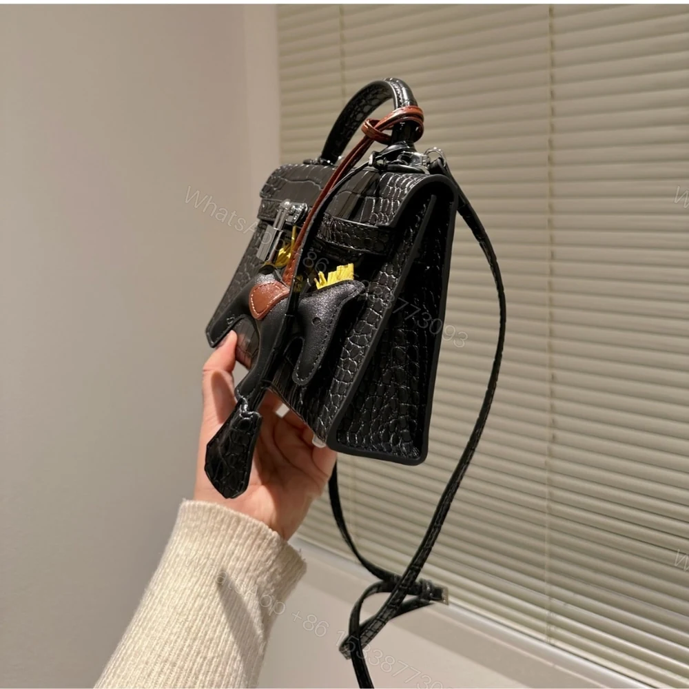 View 4 of Hermes Kelly Mini Handbag Matte Alligator Black 20Cm