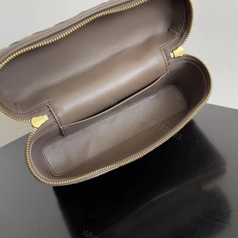 View 2 of Textured Leather Bottega-Inspired Compact Crossbody Bag