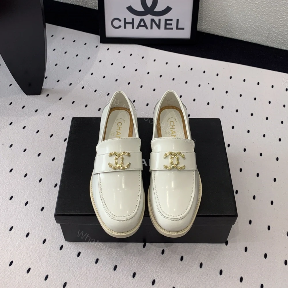高仿Chanel*24S系列G45663A牛皮革樂福鞋白色3CM免檢版 — view 1