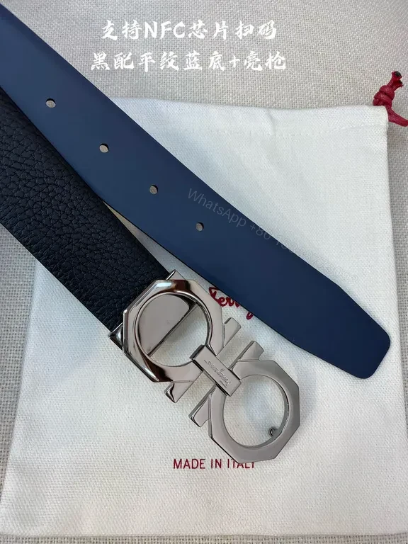 View 6 of Gancini Buckle Belt Black Leather â€“ Italian Luxury Style