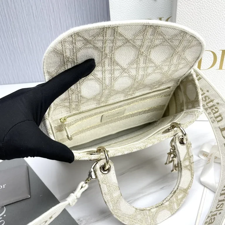 View 4 of Christian Dior Monogram Handbag: Metallic Jacquard, Luxe Everyday Icon