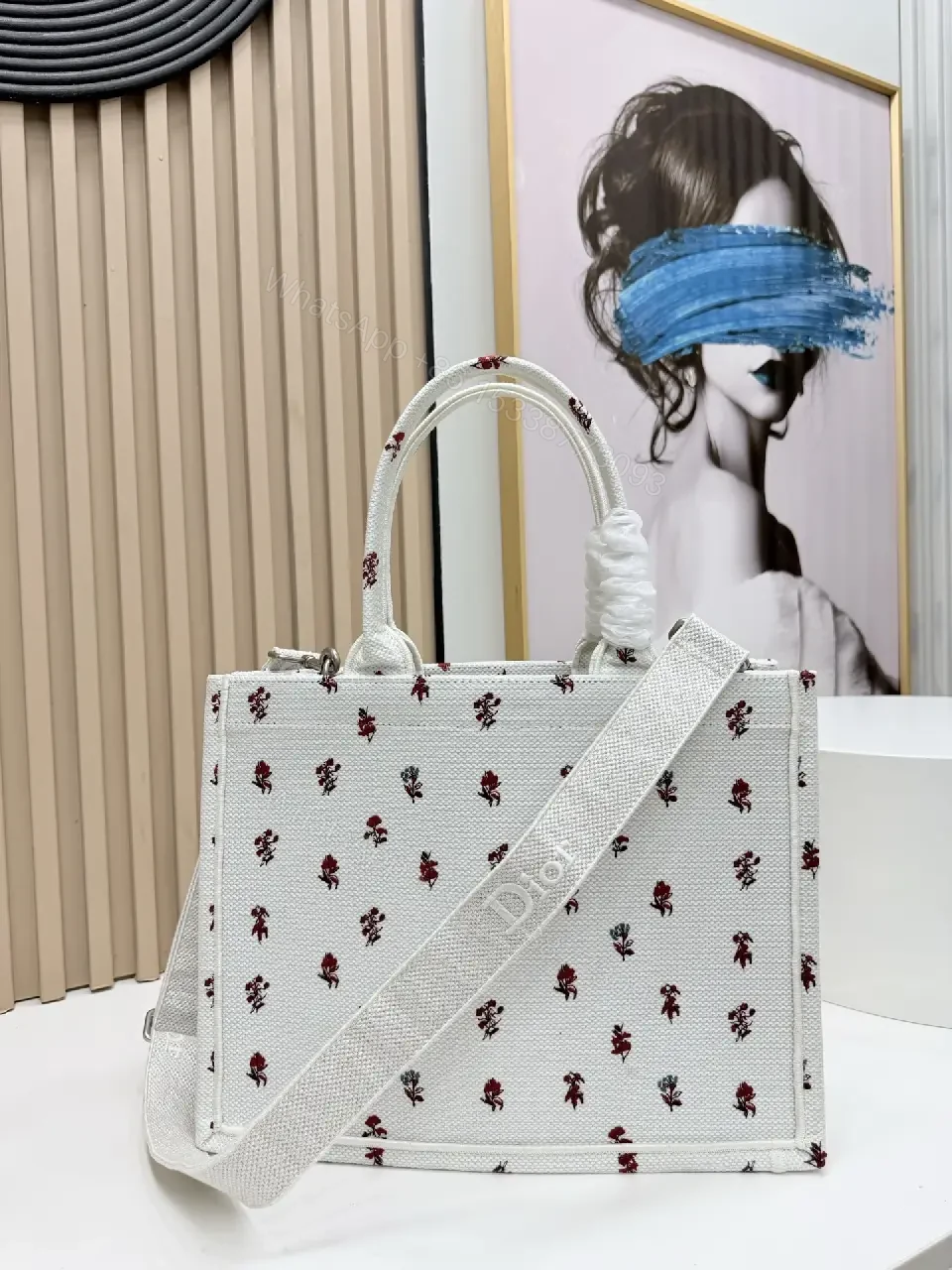 View 5 of Chic Couture Tote: Luxe Canvas Bag with Padded Handles
