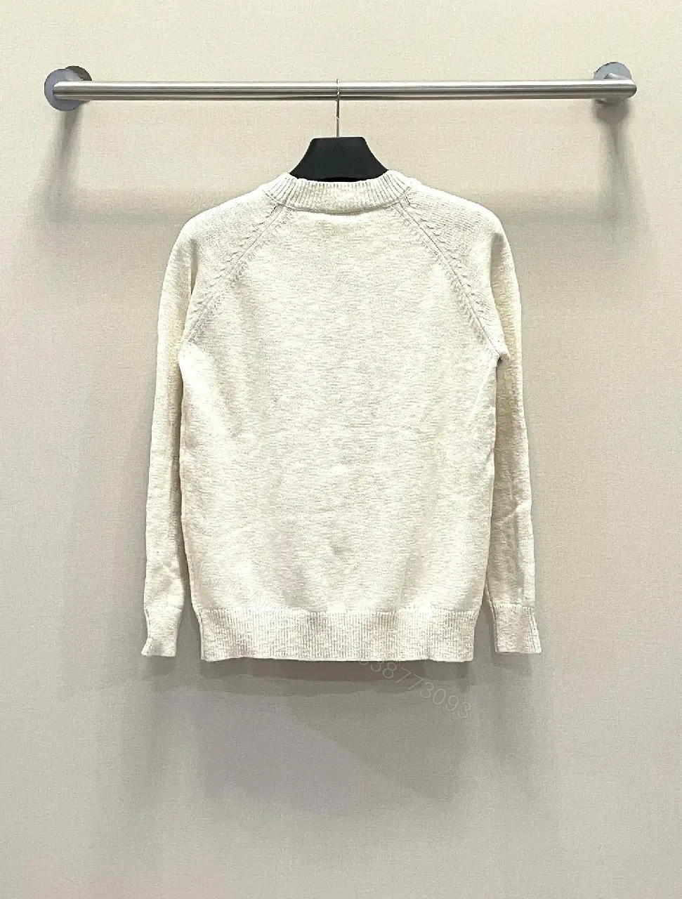 View 7 of Soft-White Knit Crewneck Premium Script Sweatshirt