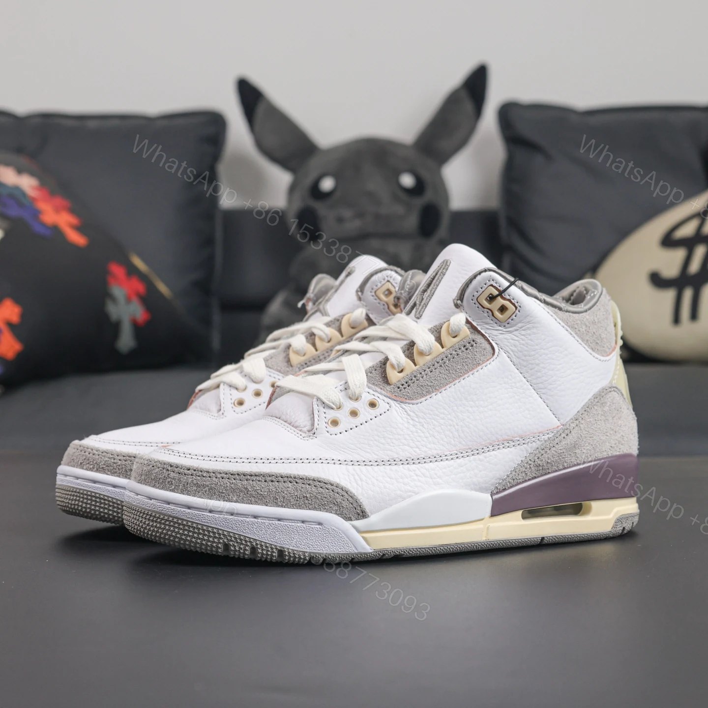 View 8 of A MA MANIÉRE x AIR JORDAN 3 RETRO “Medium Grey” Reps