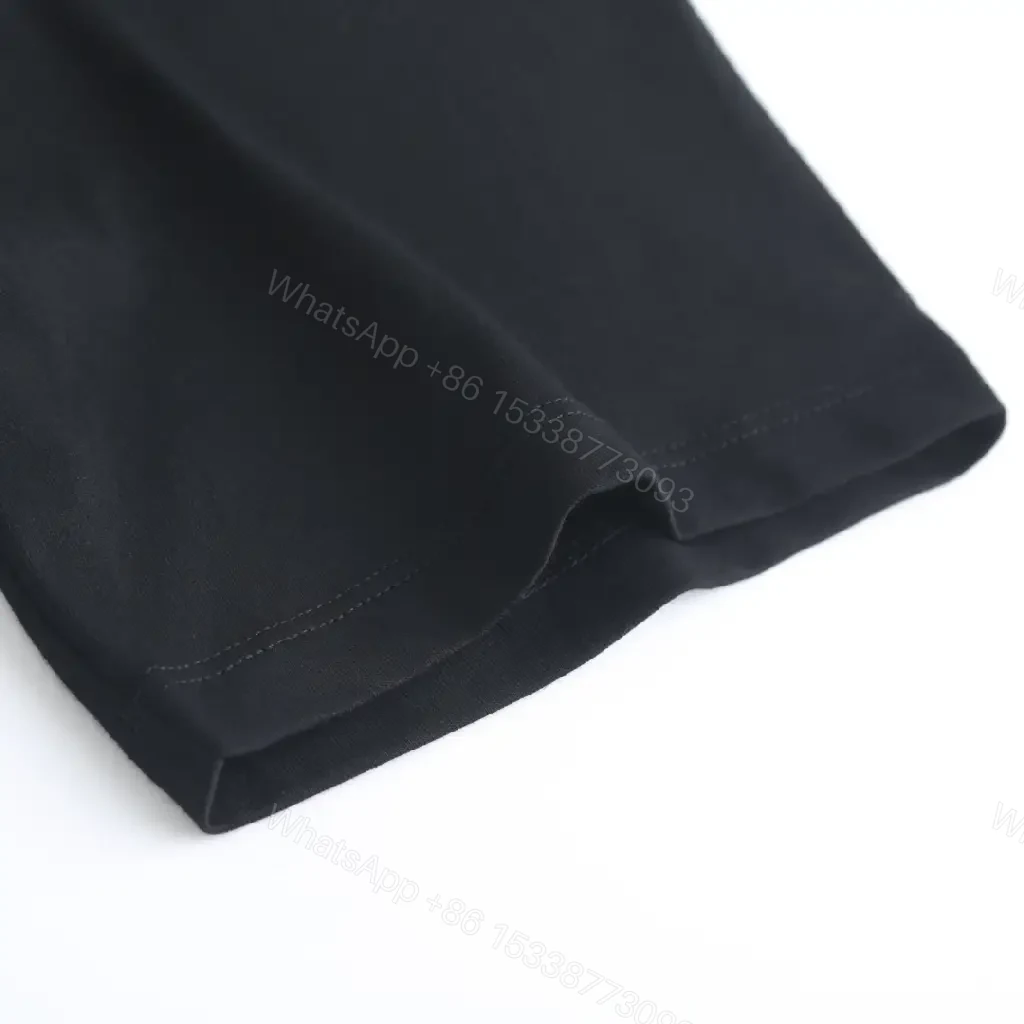 View 8 of Black Cotton Tee with Luxe Logo Graphic, Relaxed Fit, Premium Edge