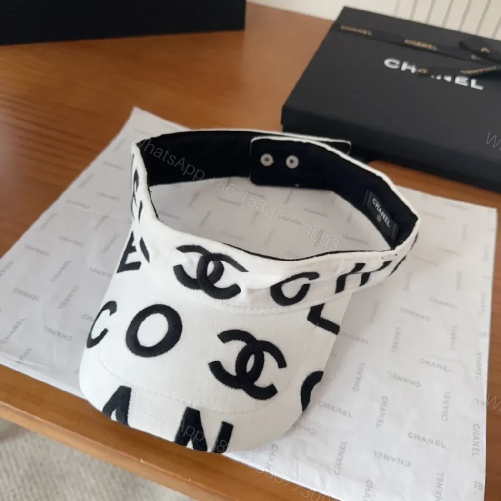 View 2 of Bold Monogram Visor: Luxe Black & White Streetwear Cap
