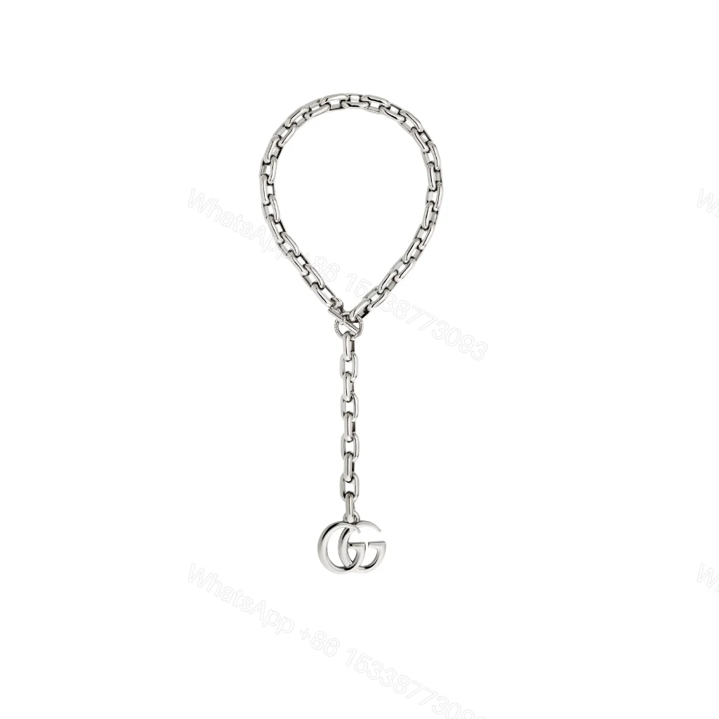 Gucci GG Marmont Pendant Chain Necklace Silver — view 1