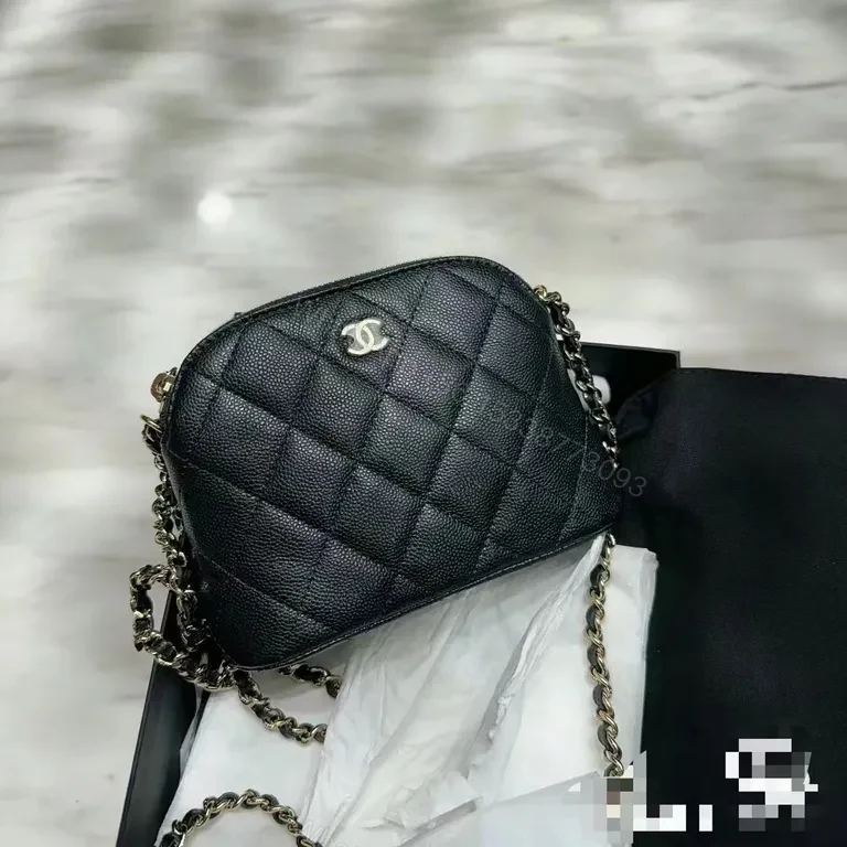View 6 of Chic Quilted Crossbody: Black Caviar Leather, Minimalist Luxury