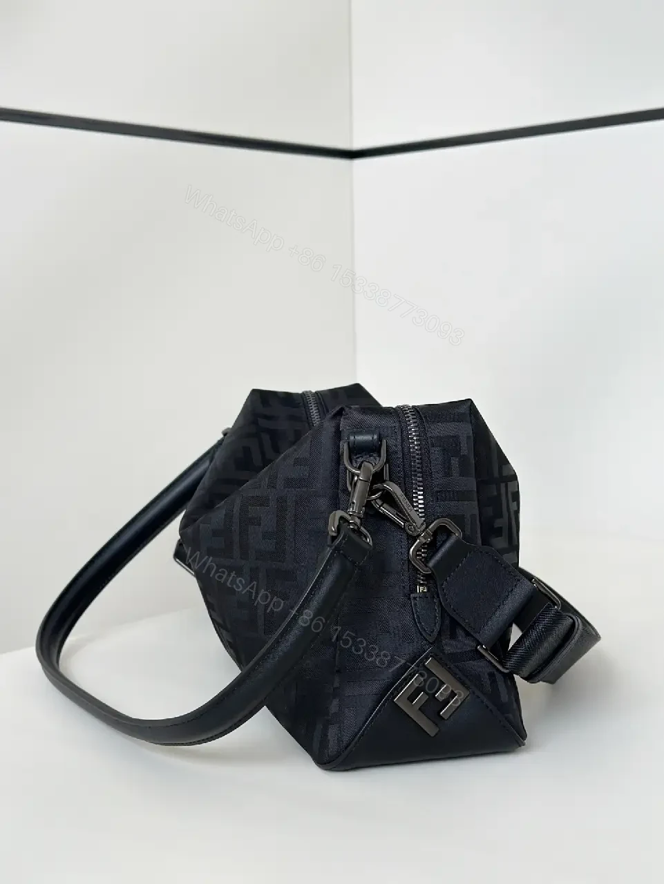 View 2 of Compact Luxury Crossbody: Monogram Texture Handbag