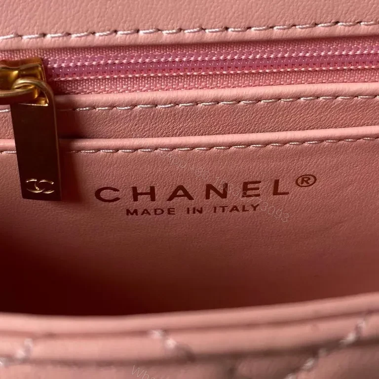 View 7 of Chanel-Inspired Quilted Flap Bag: Soft Pink, Gold Chain
