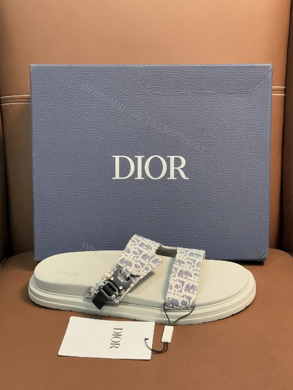 View 3 of Chic Monogram Sandals with Adjustable Straps - Luxury Casual Footwear