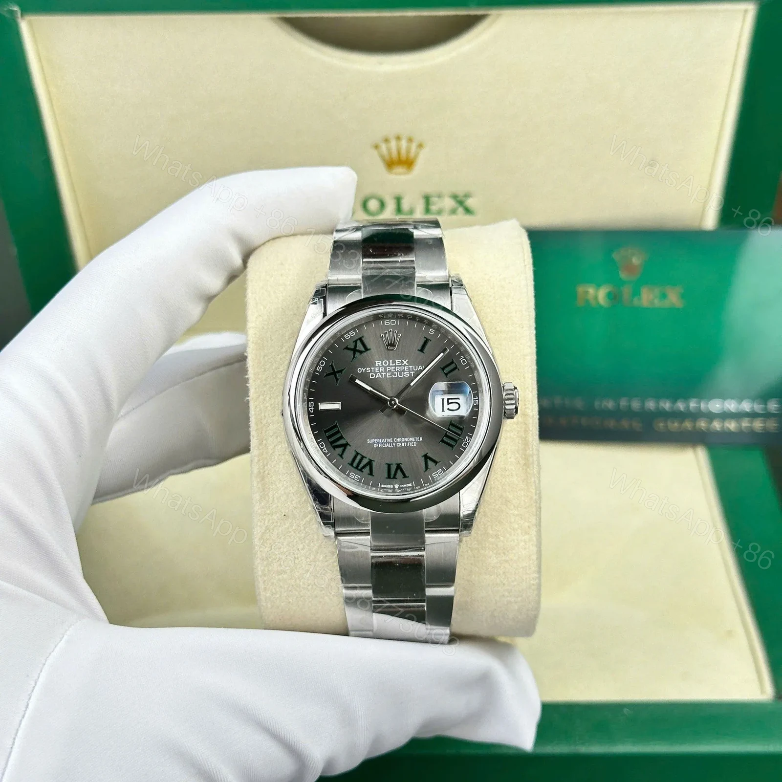View 2 of Rolex Datejust Rhodium Dial 126300 “Wimbledon” Oyster 41 mm