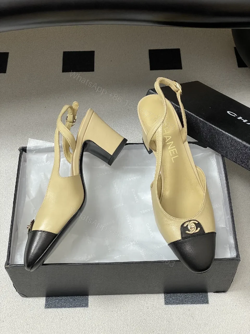 View 6 of Two-Tone Slingback Pumps: Modern Chic All-Day Comfort