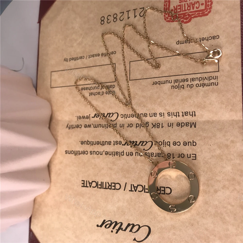 View 4 of Cartier 18K Yellow Gold Love Pendant Necklace Plain