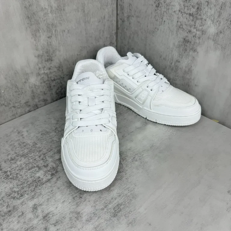 View 6 of White Leather Sneaker: Subtle LV Detailing, All-Day Comfort
