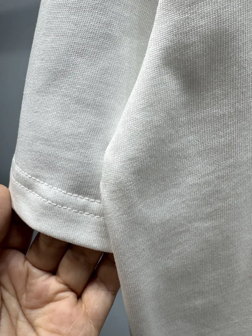 View 5 of Off-White Embroidered Cotton Tee: Relaxed Luxury Everyday Shirt