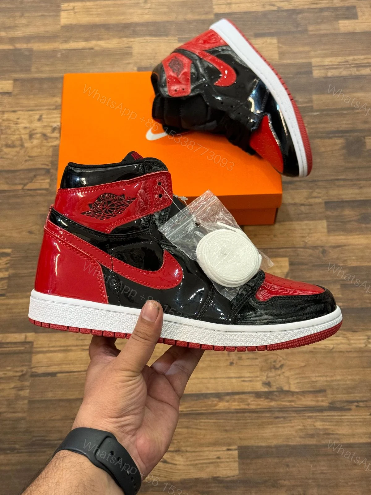 FIRST COPY Air Jordan Retro 1 Patent Bred — view 1