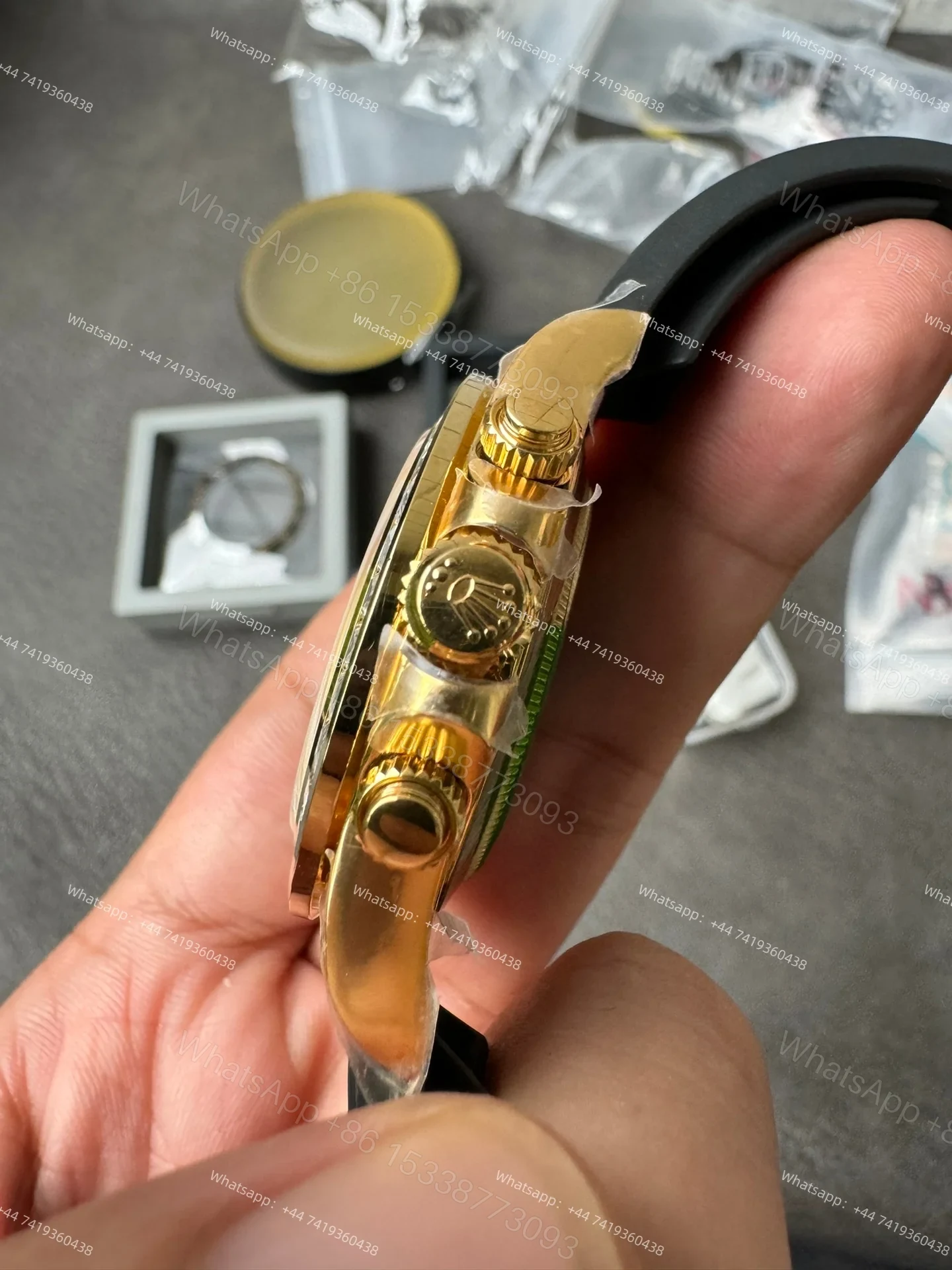 View 6 of Rolex Daytona 116588TBR 1:1 Replica – 18K Gold Eye of the Tiger Diamond Dial Super Clone 4130