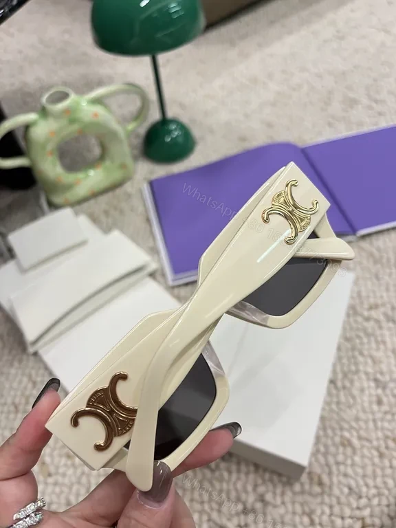 View 8 of Chic Off-White Acetate Sunglasses â€“ Bold Oversized Square Style