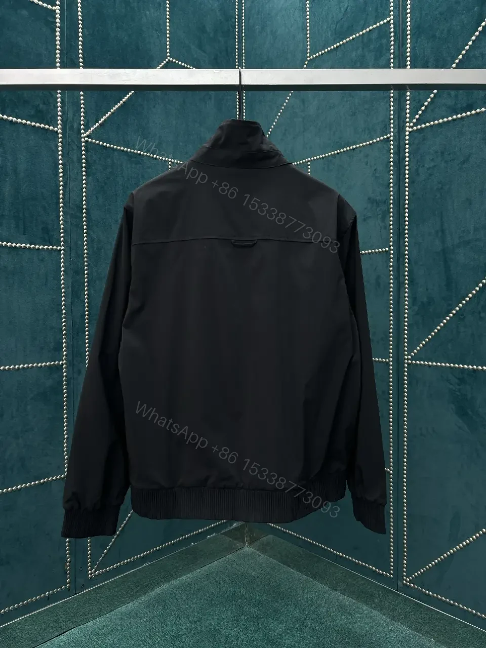 View 2 of Black Shell Bomber Jacket - Minimalist Luxury, Subtle Branding, Lightweight Warmth