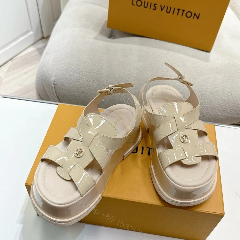 View 4 of LOUIS VUITTON MAYA PLATFORM SANDAL BEIGE
