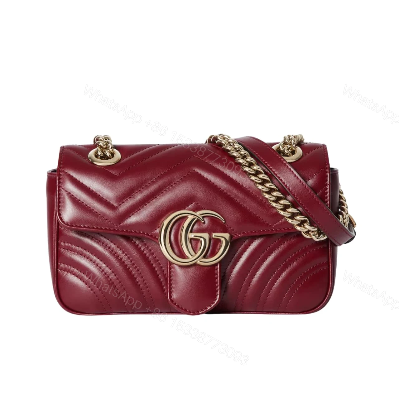 GUCCI GG MARMONT MINI SHOULDER BAG ROSSO ANCORA 16CM 443497 AADPJ 6207 — view 1