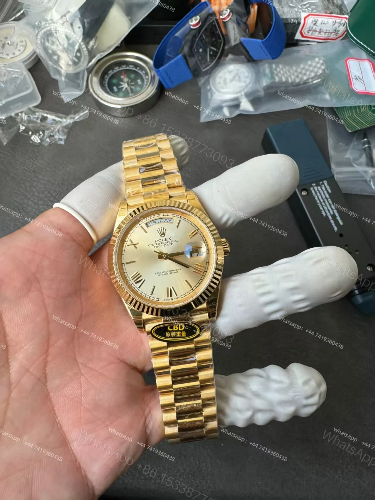 Rolex Day-Date M228238-0006 1:1 Replica Gold Roman Dial 40MM 3255 Movement Presidential Bracelet Super Clone Watch — view 1