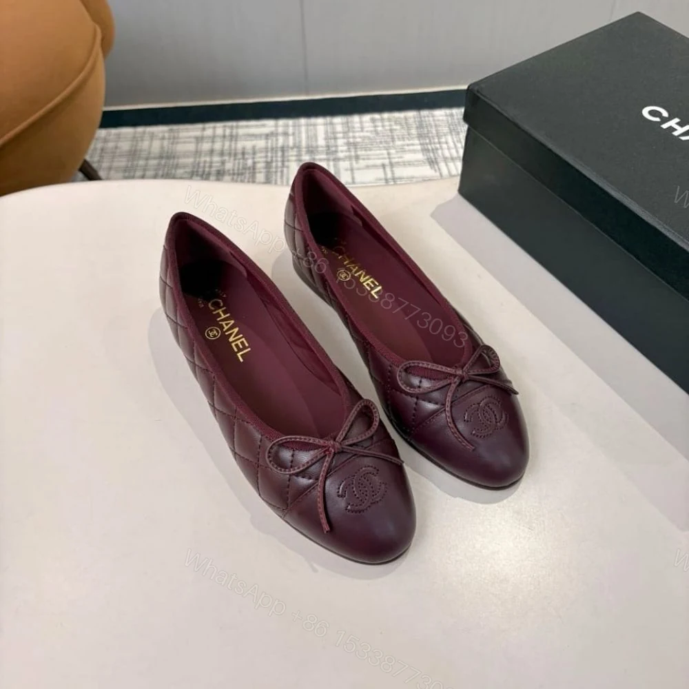View 3 of Chanel Ballet Flats Dark Burgundy